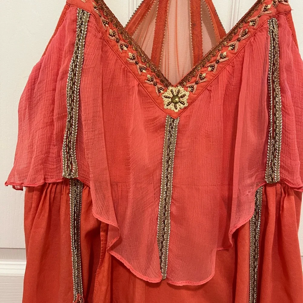 Free People One Enchanted Evening Open Back Beaded Dress S/P - Picture 5 of 13